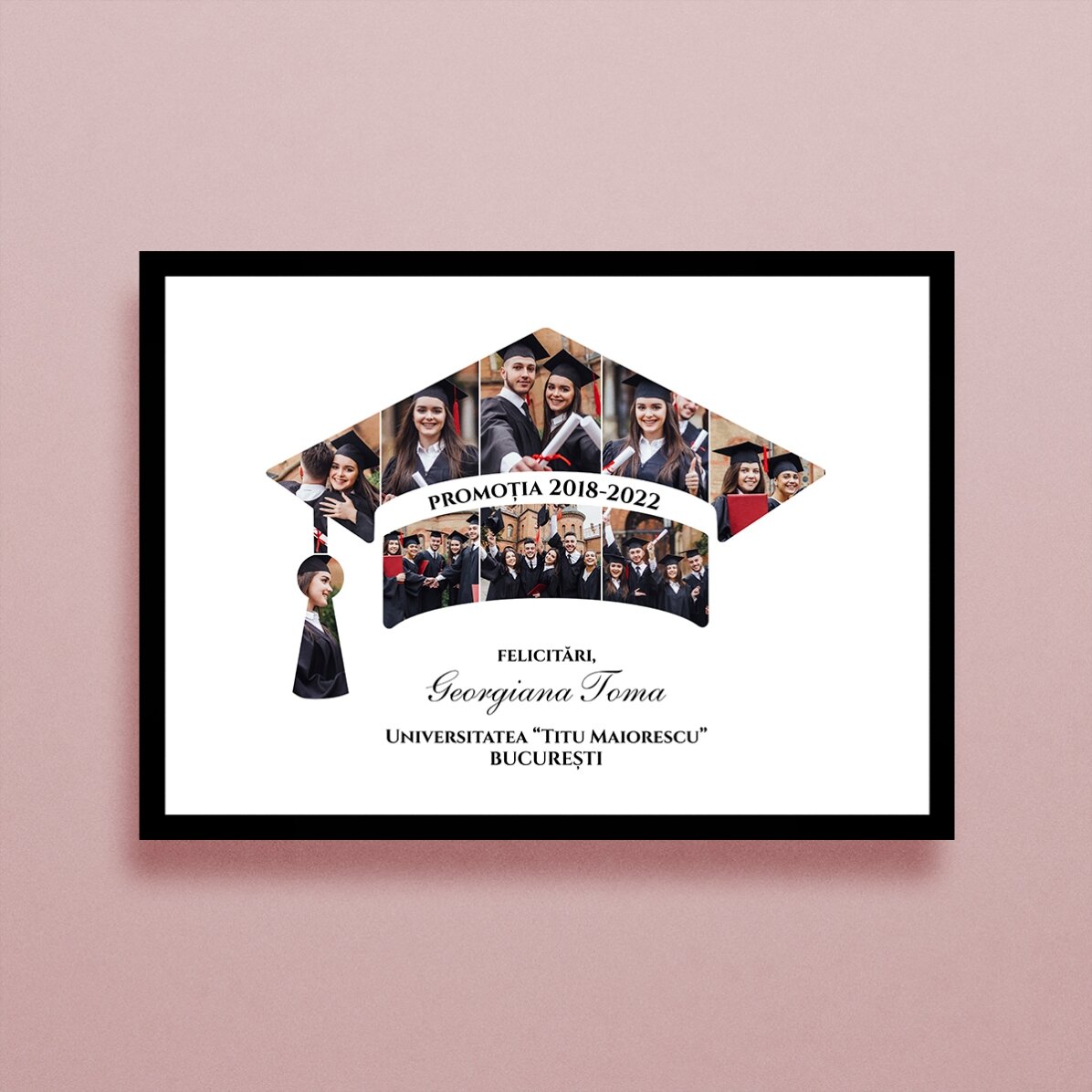 Tablou landscape personalizat cu poze și text - Absolvire