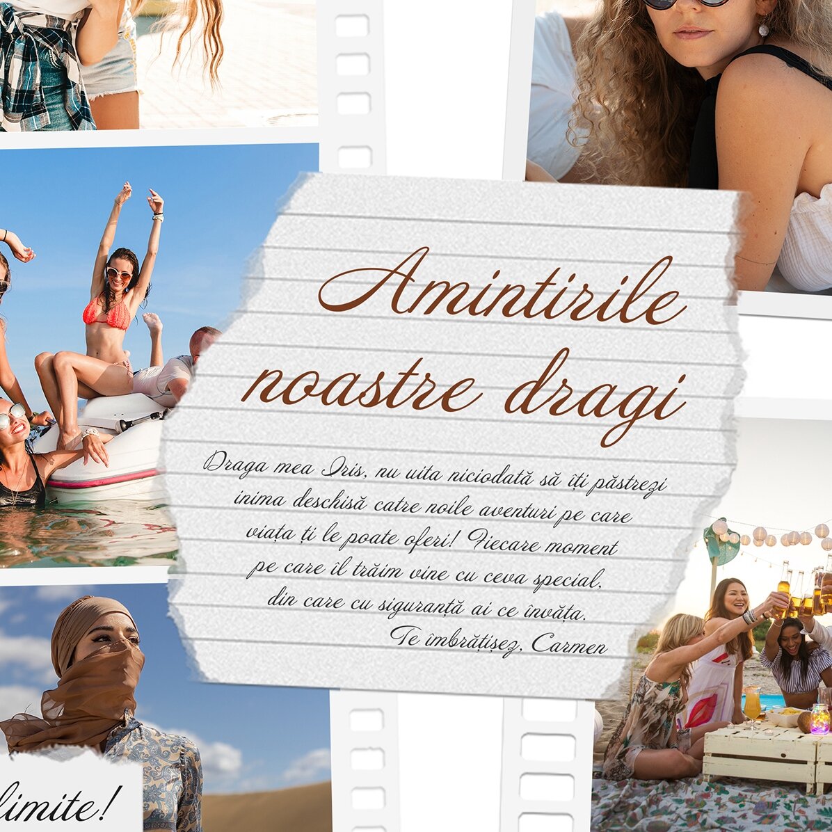 Tablou landscape personalizat cu poze și text - Poze pe film