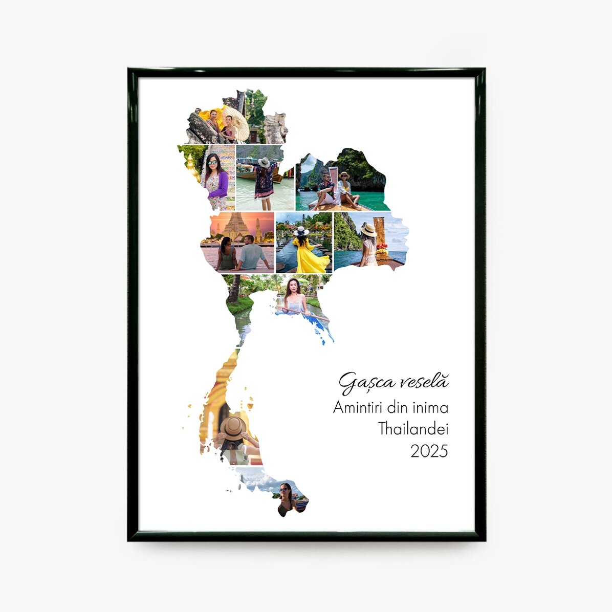 Tablou personalizat cu 10 poze și text - Thailanda