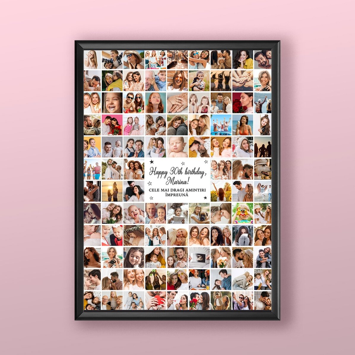 Tablou personalizat cu 102 poze și mesaj
