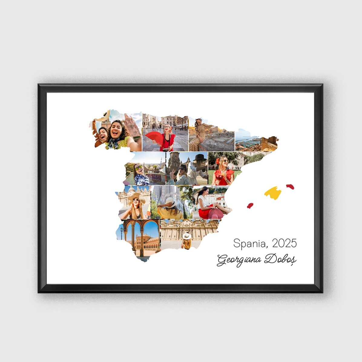 Tablou personalizat cu 12 poze și text  - Spania