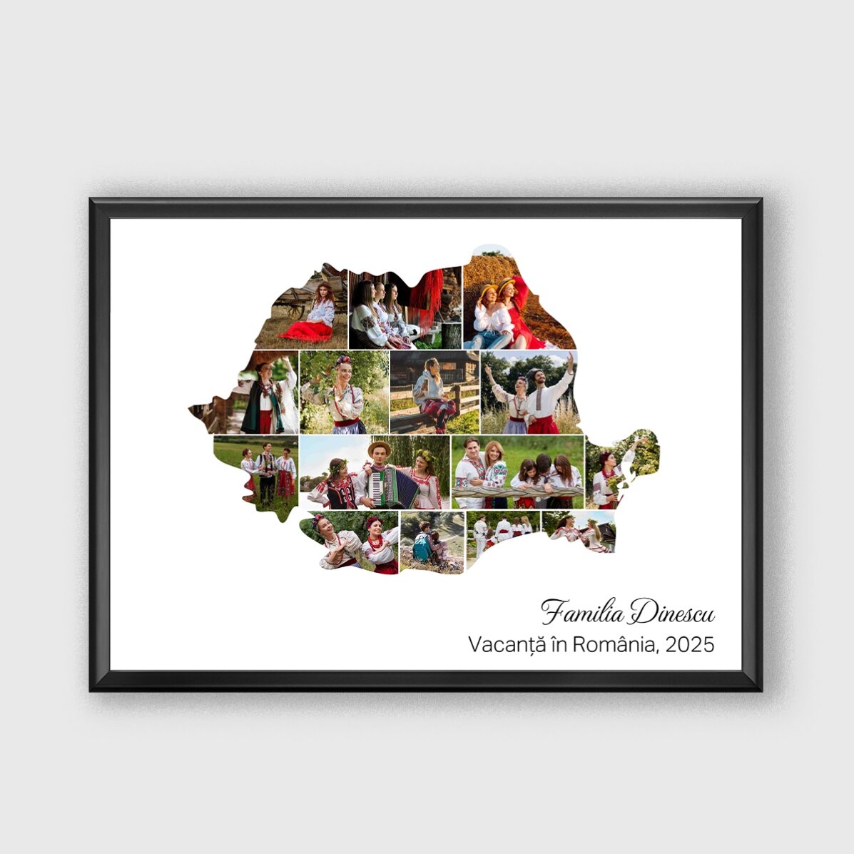 Tablou personalizat cu 15 poze și text  - România