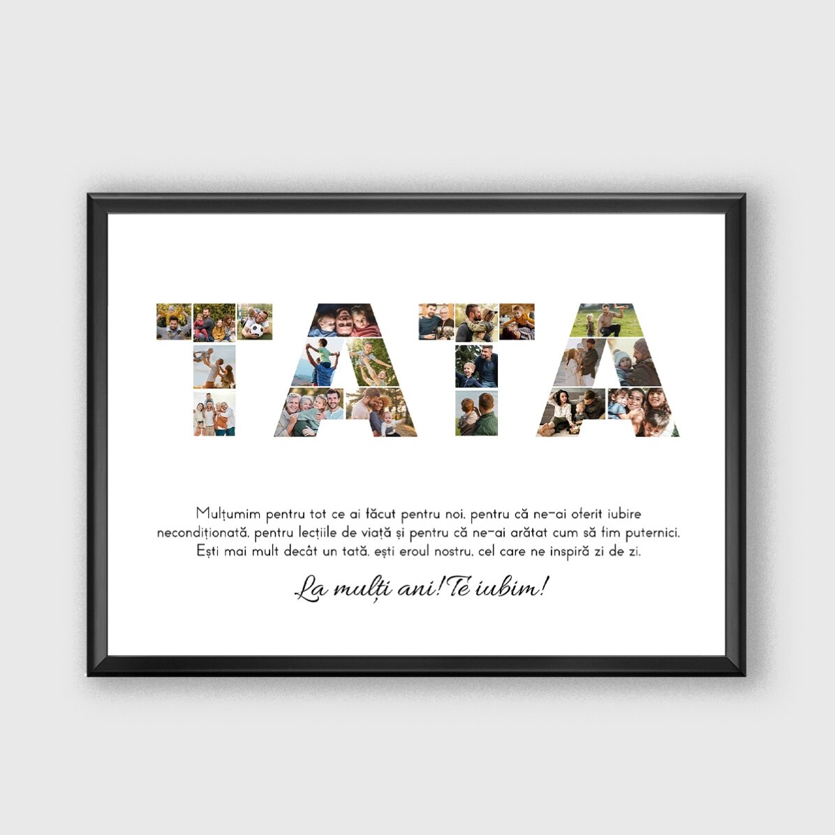 Tablou personalizat cu 20 de poze și text - TATA