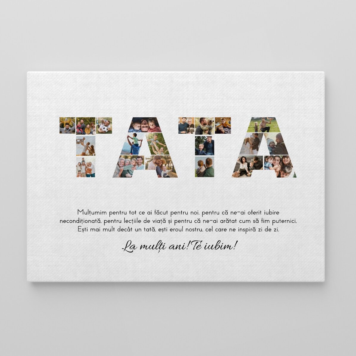 Tablou personalizat cu 20 de poze și text - TATA