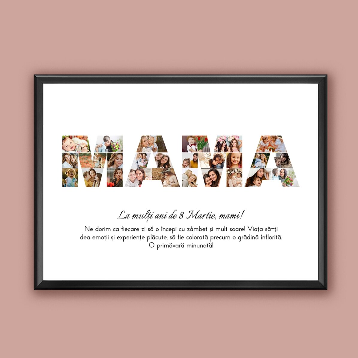 Tablou personalizat cu 26 de poze și text - MAMA