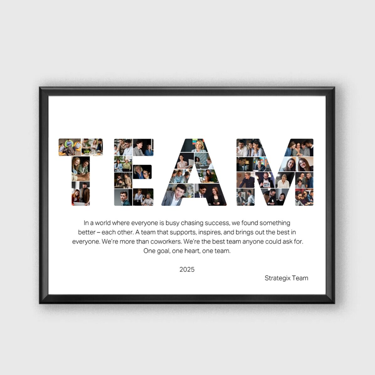 Tablou personalizat cu 29 de poze și text  - Best Team