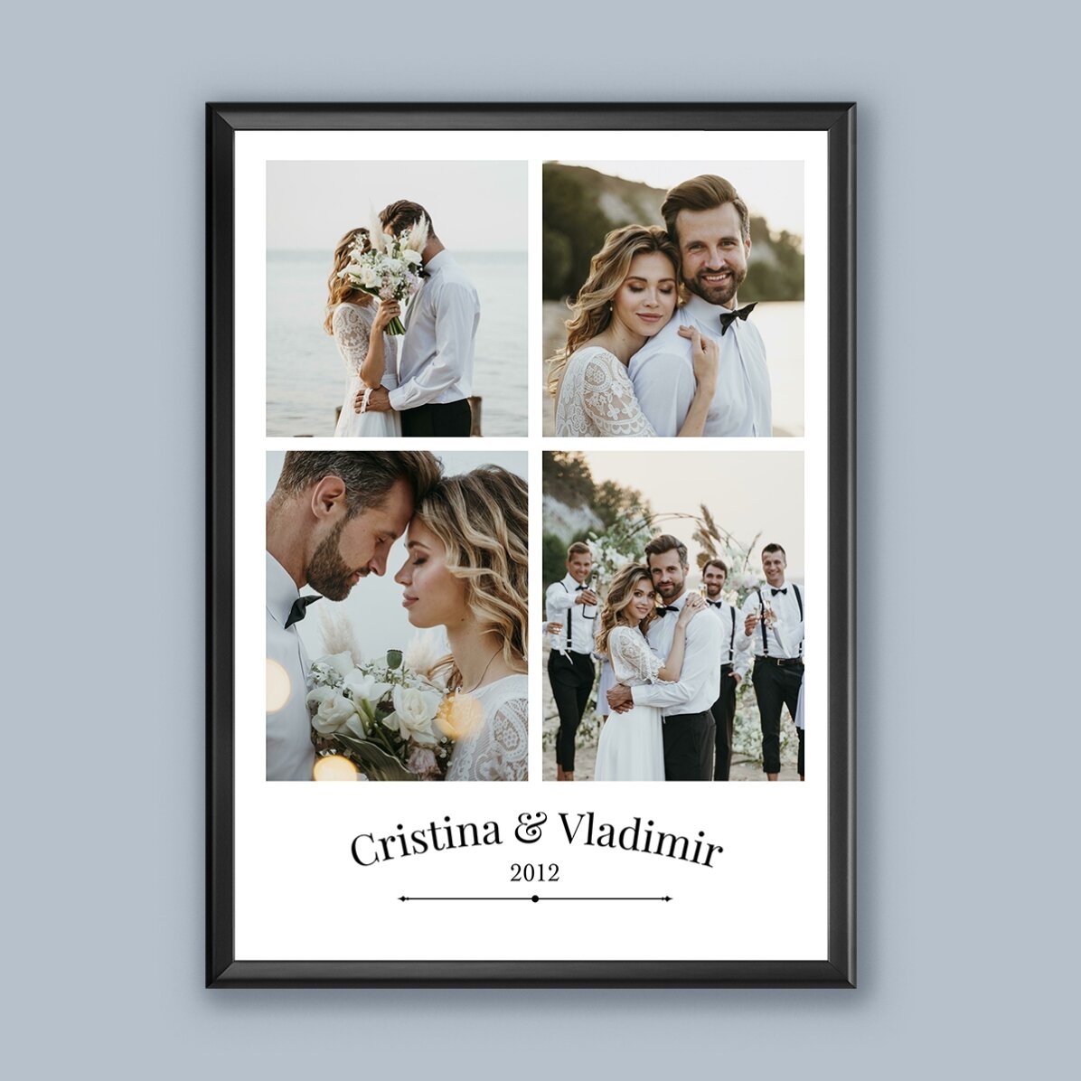 Tablou personalizat cu 4 poze de cuplu