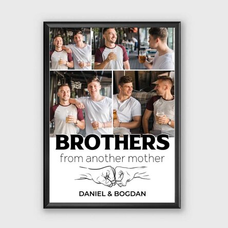 Tablou personalizat cu 4 poze și text - Fist bump