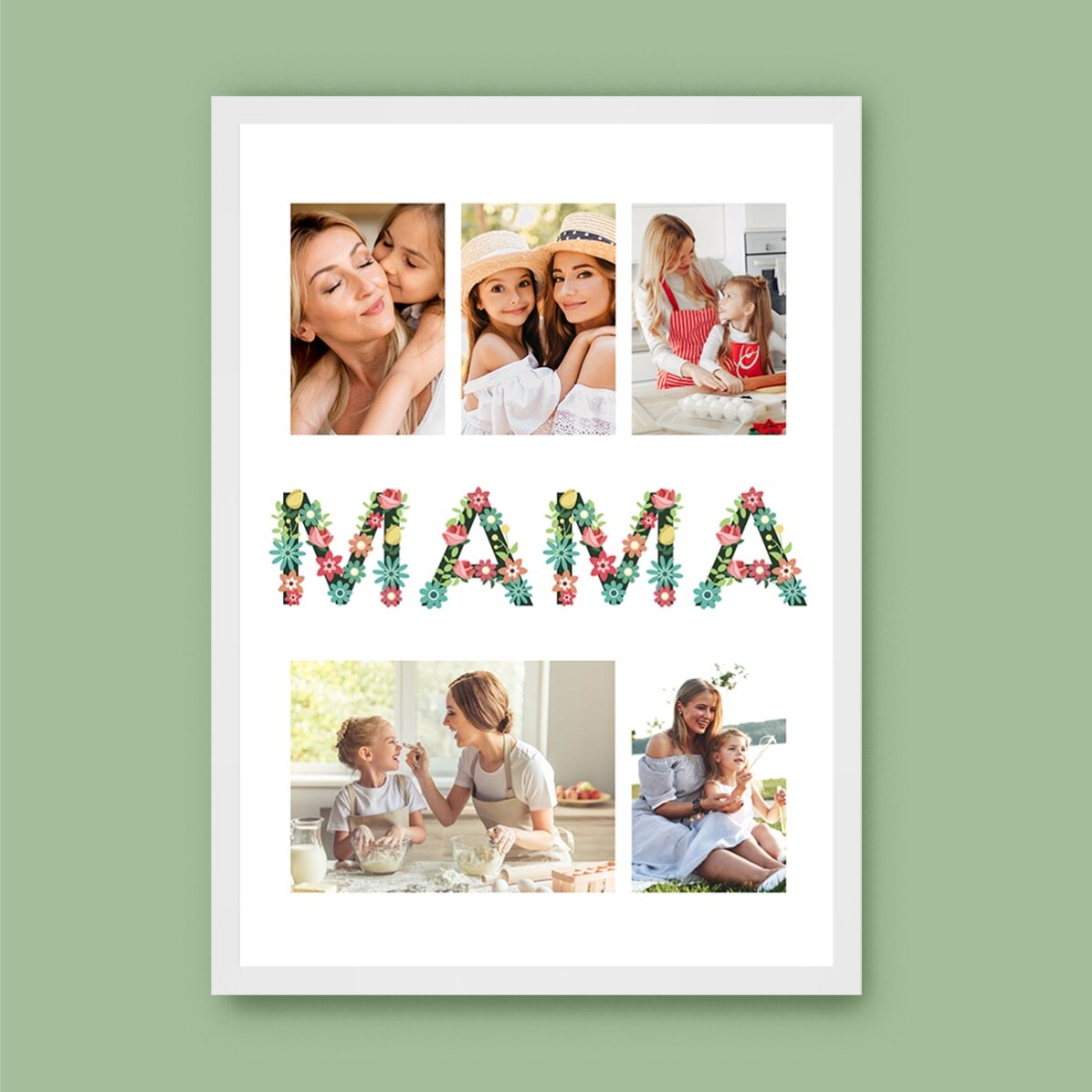 Tablou personalizat cu 5 poze - Pentru mama