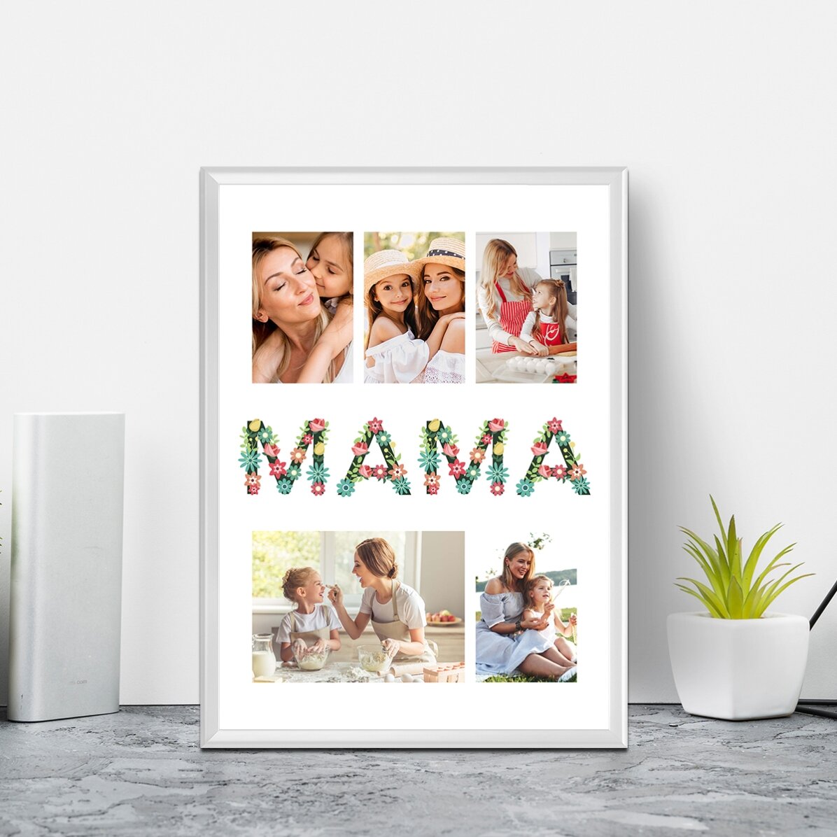 Tablou personalizat cu 5 poze - Pentru mama
