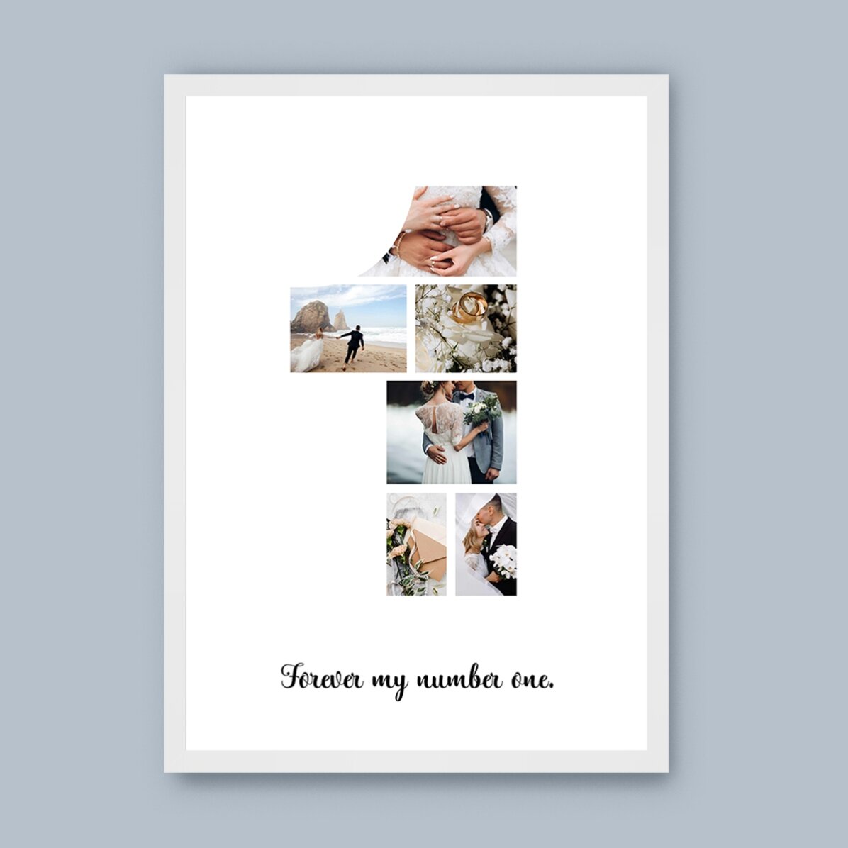 Tablou personalizat cu 6 poze model numărul 1 și mesaj text 