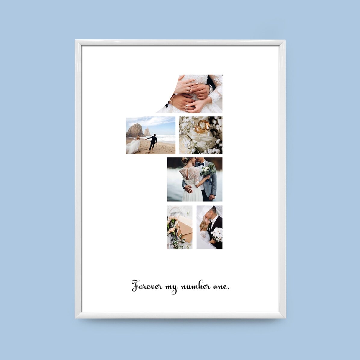 Персонализирано платно с 6 снимки, модел номер 1 и текстово съобщение