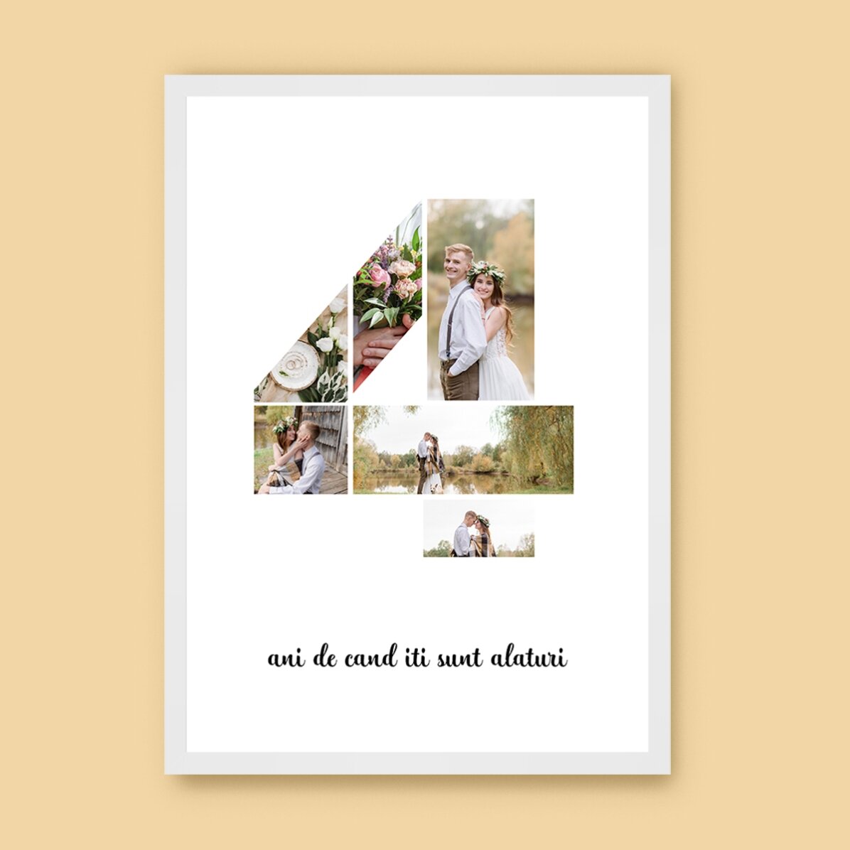 Tablou personalizat cu 6 poze model numărul 4 și mesaj text