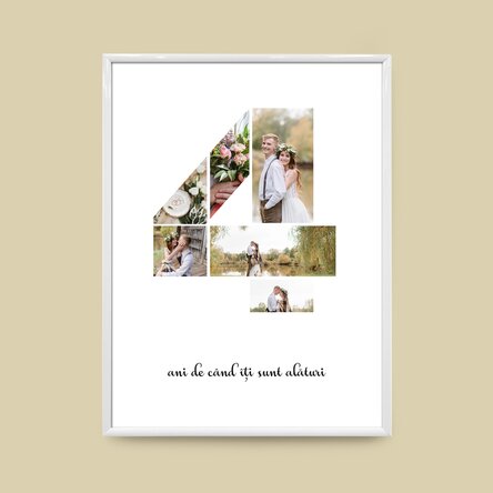 Персонализирано платно с 6 снимки, модел номер 4 и текстово съобщение