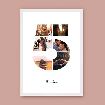 Tablou personalizat cu 6 poze model numărul 5 și mesaj text
