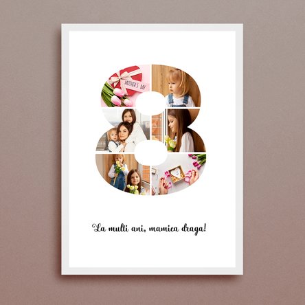 Tablou personalizat cu 6 poze model numărul 8 și mesaj text