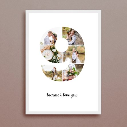 Tablou personalizat cu 6 poze model numărul 9 și mesaj text