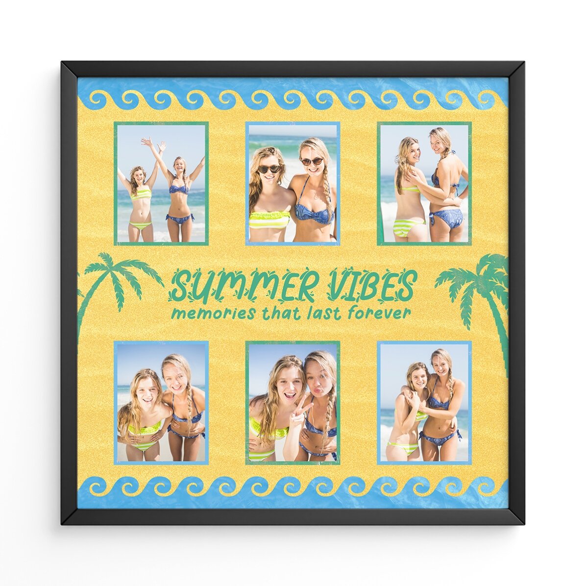Tablou personalizat cu 6 poze și text - Summer vibes