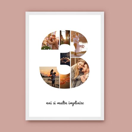 Tablou personalizat cu 7 poze model numărul 3 și mesaj text