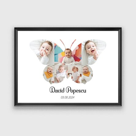 Tablou personalizat cu 7 poze și text - Butterfly