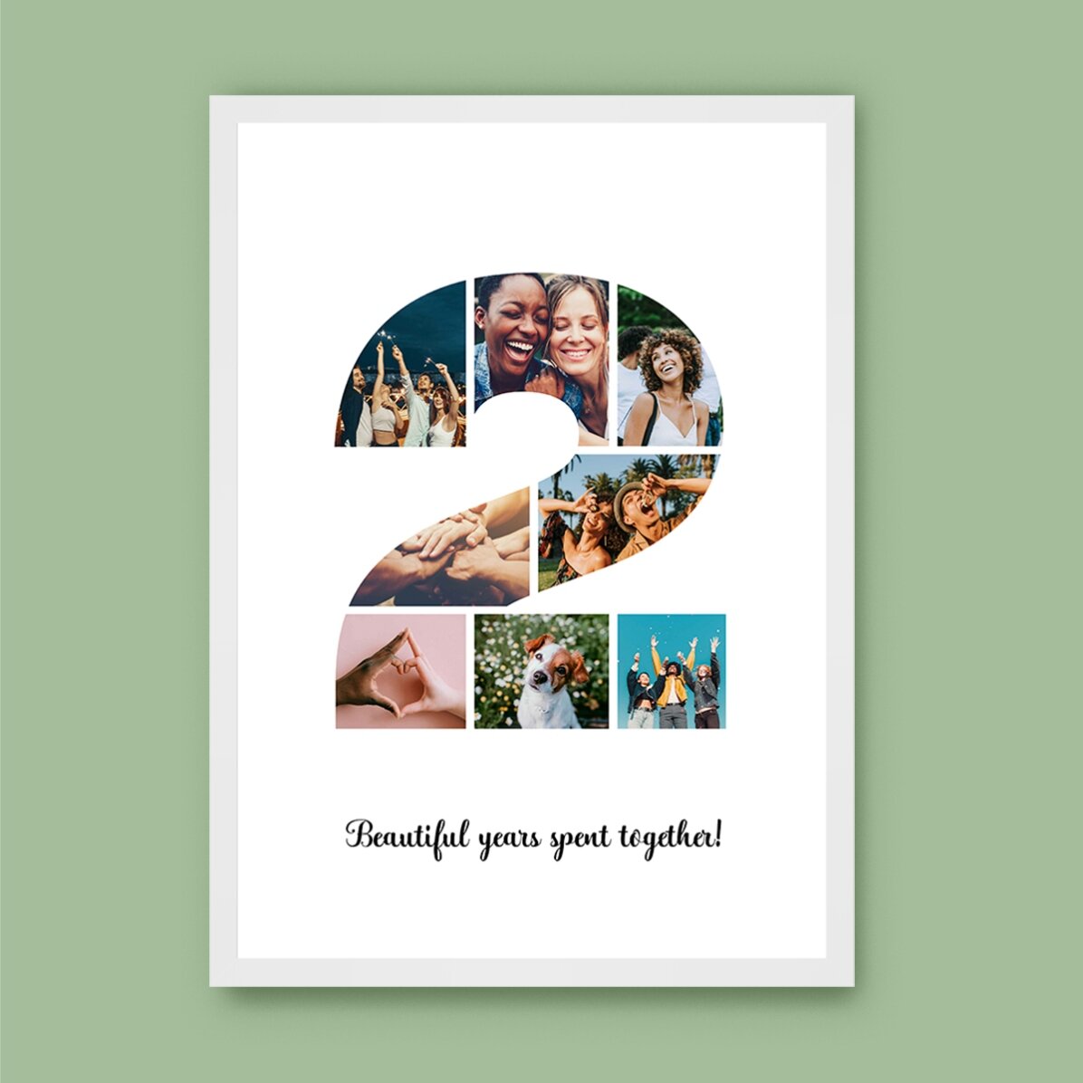 Tablou personalizat cu 8 poze model numărul 2 și mesaj text 