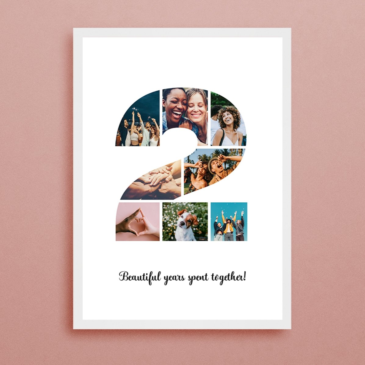 Tablou personalizat cu 8 poze model numărul 2 și mesaj text 