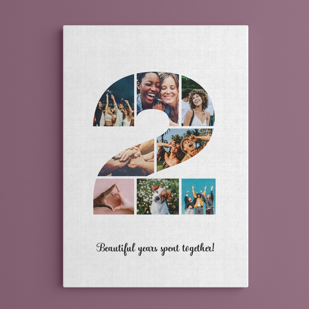 Tablou personalizat cu 8 poze model numărul 2 și mesaj text 