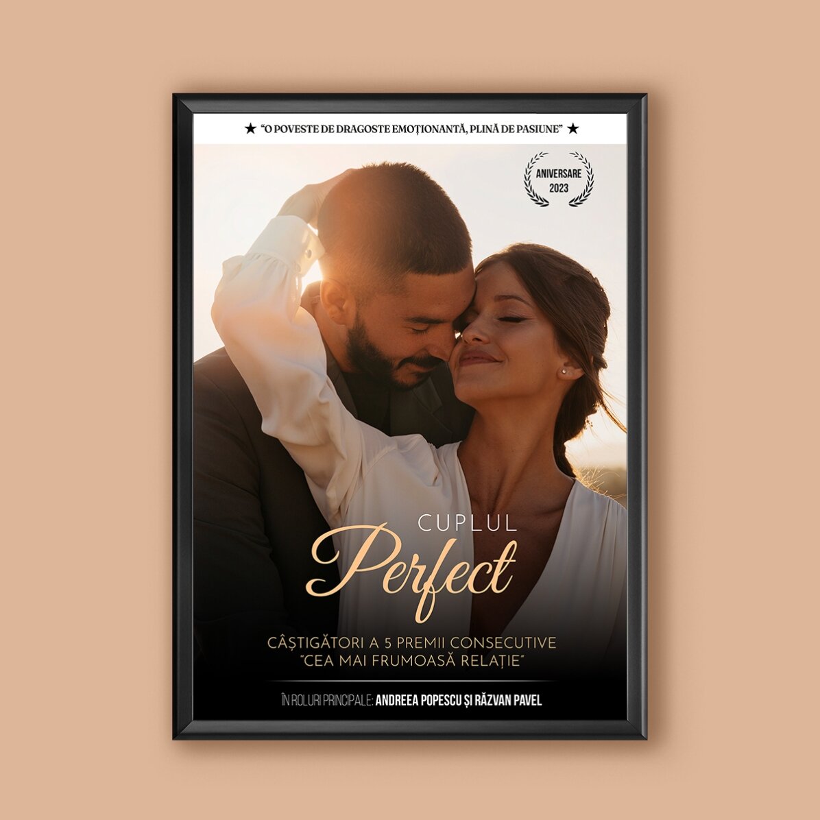 Tablou personalizat cu o poză și mesaj - Afiș de film