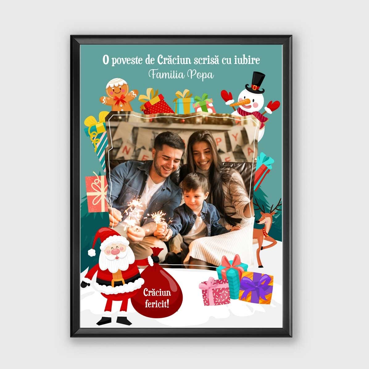 Tablou personalizat cu o poză și text - Poveștile Crăciunului