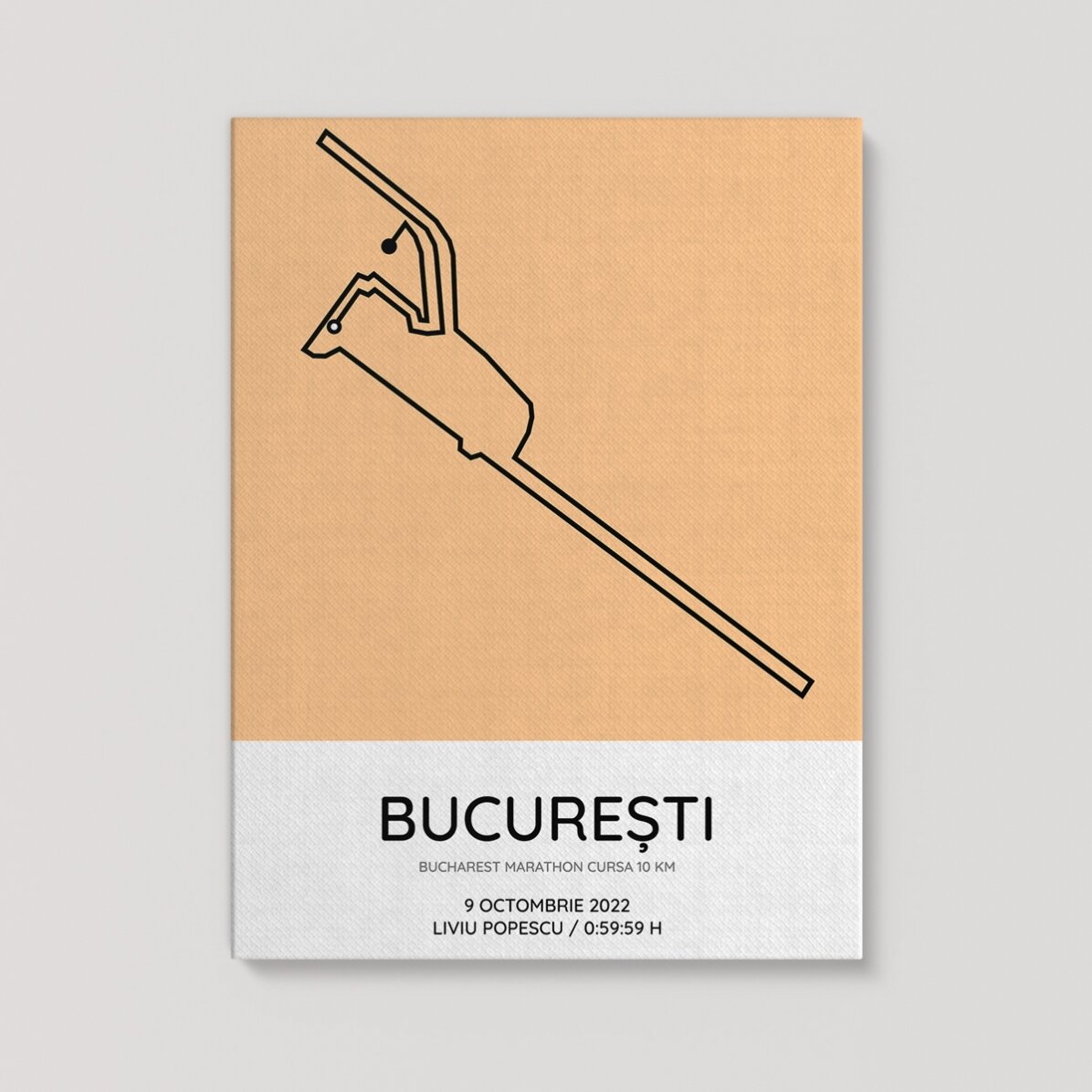 Tablou personalizat cu text - Bucharest Marathon Cursa 10 km