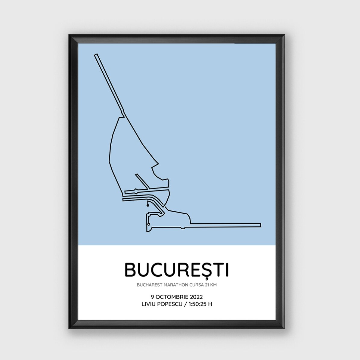 Tablou personalizat cu text - Bucharest Marathon Cursa 21 km