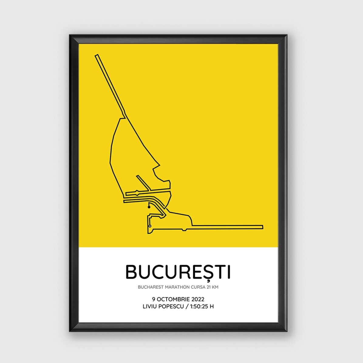 Tablou personalizat cu text - Bucharest Marathon Cursa 21 km