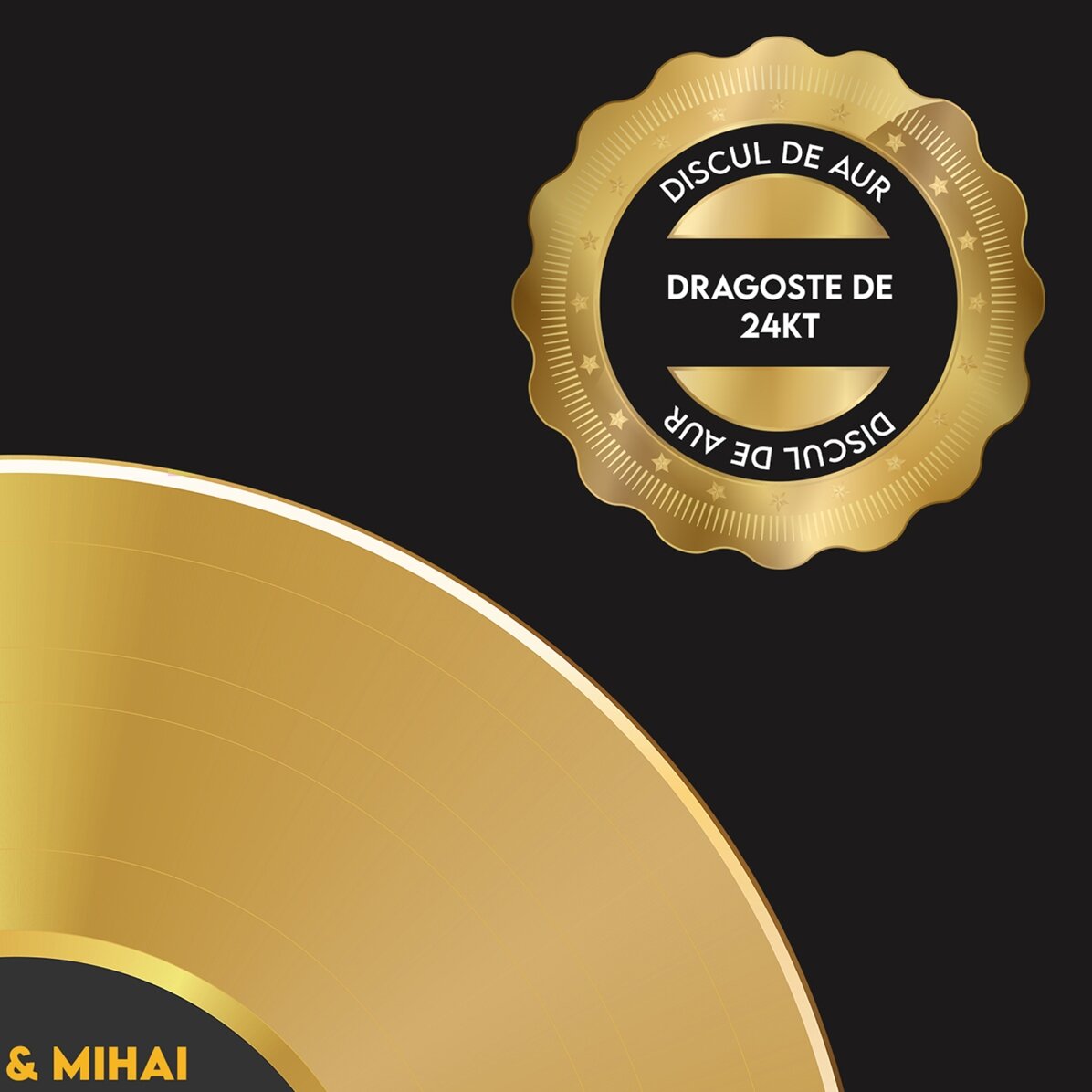 Tablou personalizat cu text - Discul de aur