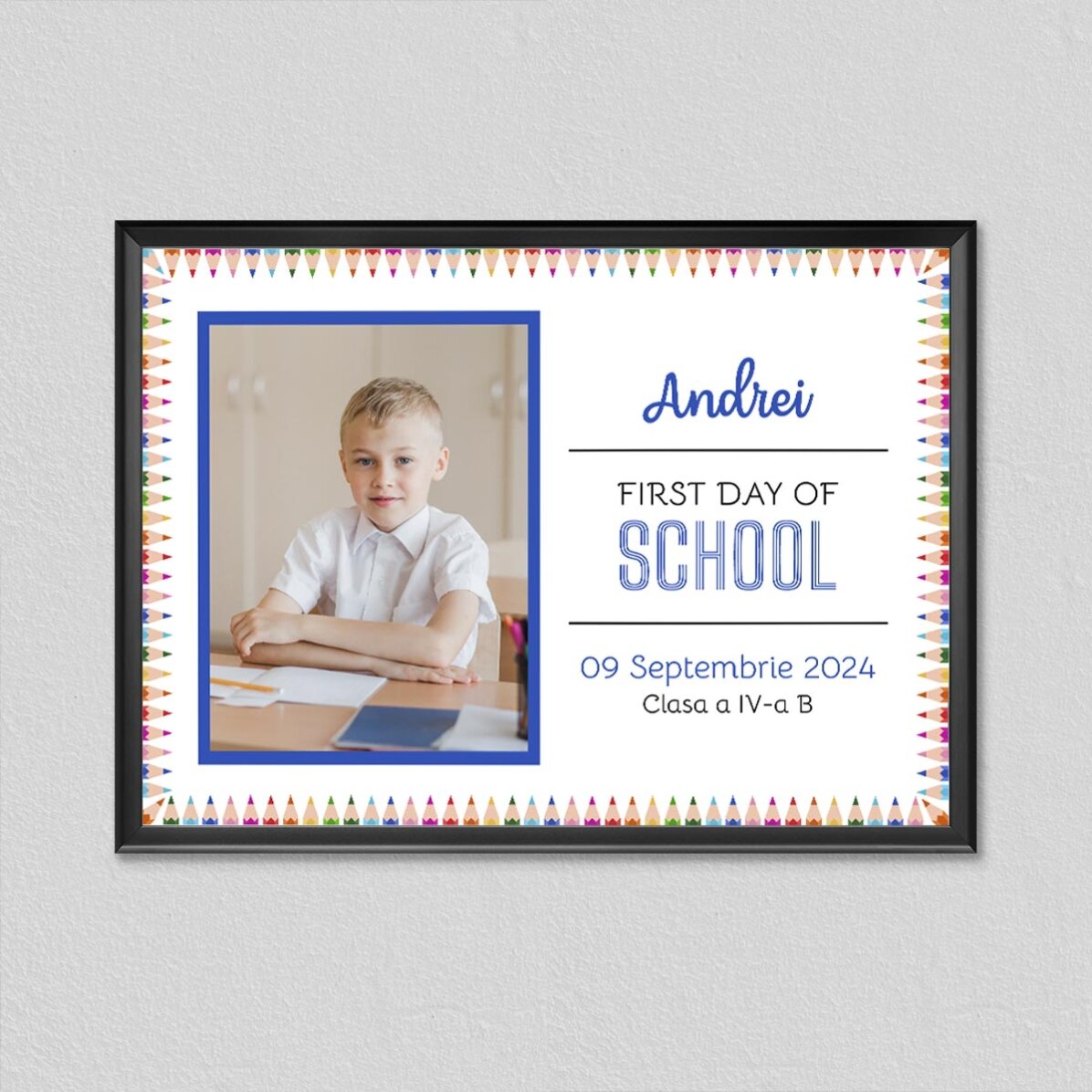Tablou personalizat cu text și 1 poză - Back to School