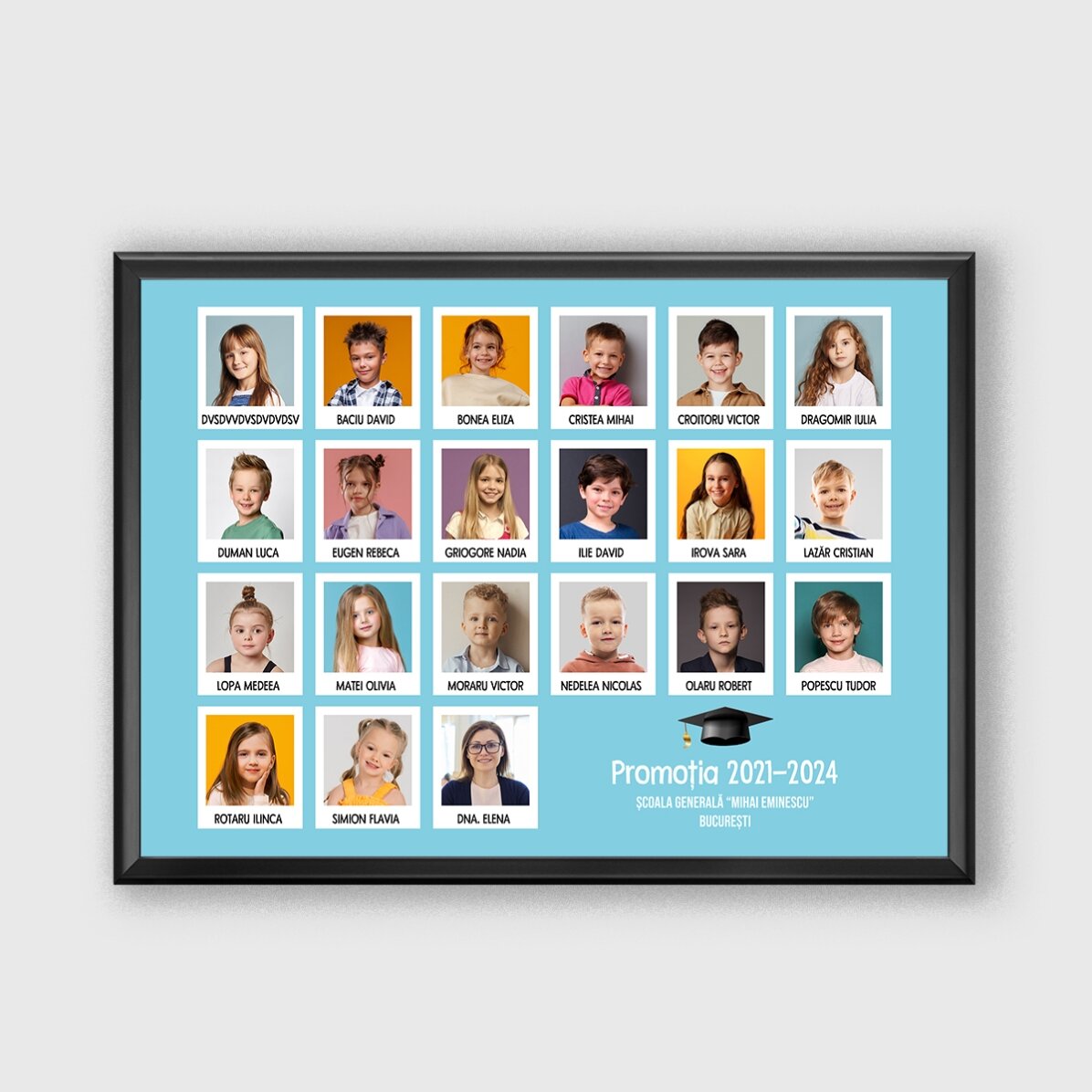 Tablou personalizat cu text și 21 poze - Absolvire