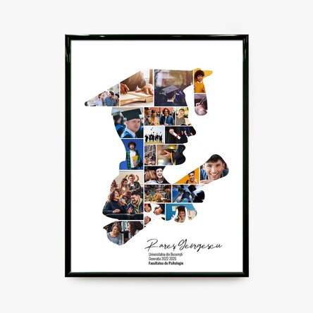 Персонализирано платно с текст и 22 снимки за дипломирането - El