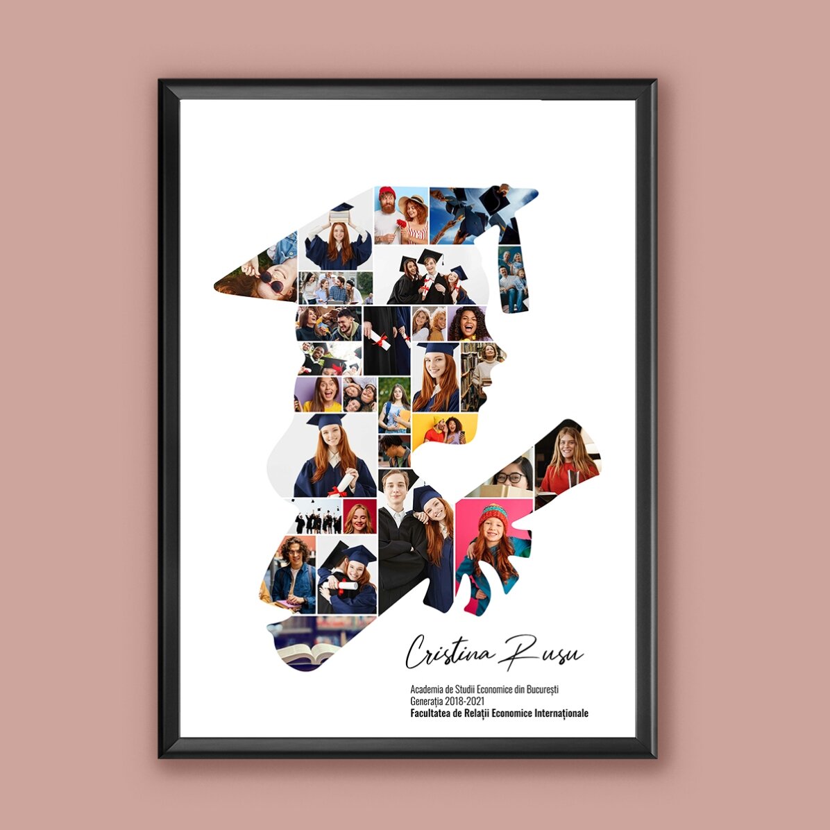 Tablou personalizat cu text și 29 poze pentru absolvire - Ea