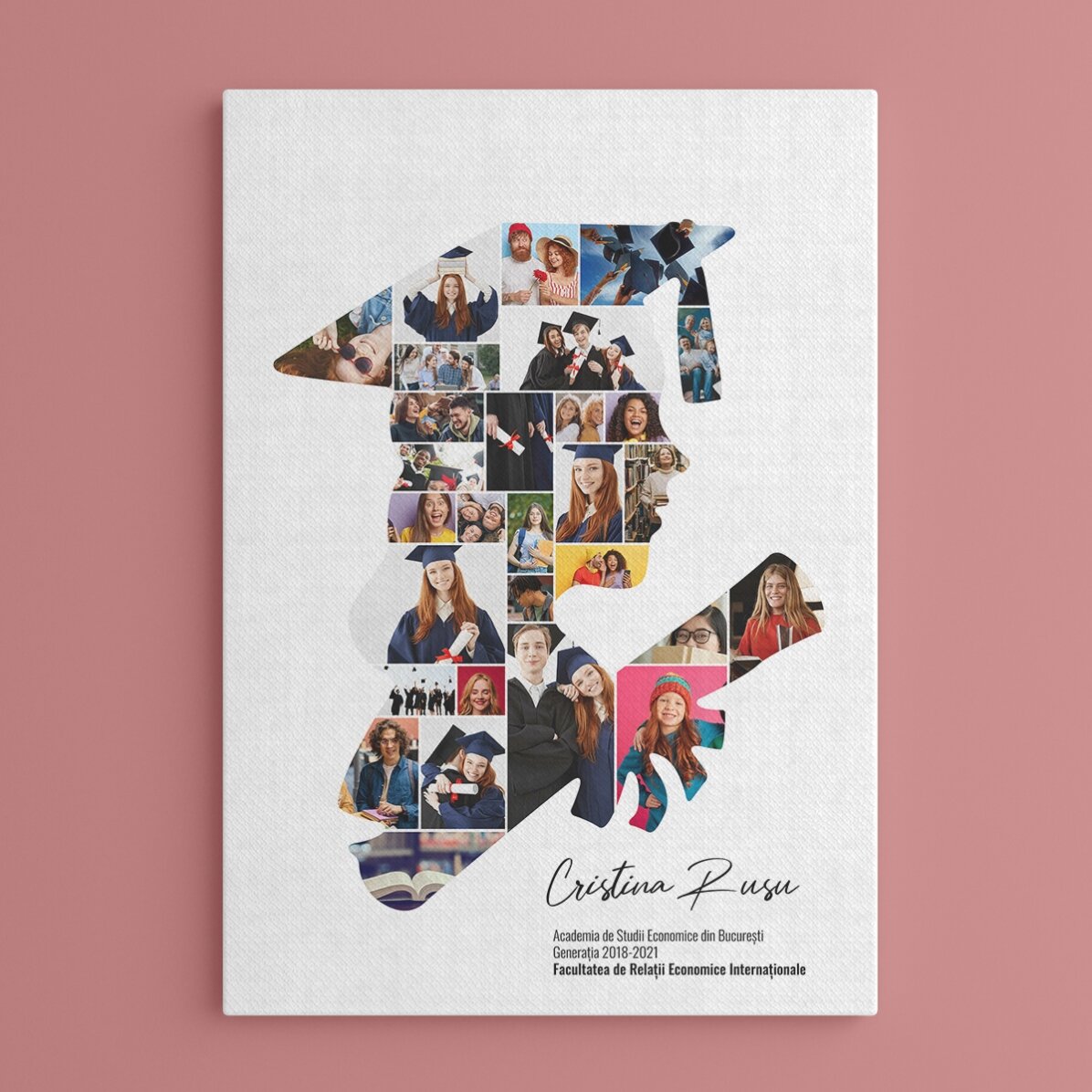 Tablou personalizat cu text și 29 poze pentru absolvire - Ea