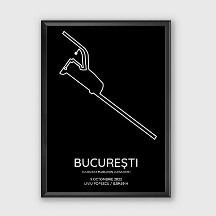 Tablou personalizat cu text și fundal colorat - Bucharest Marathon Cursa 10 km