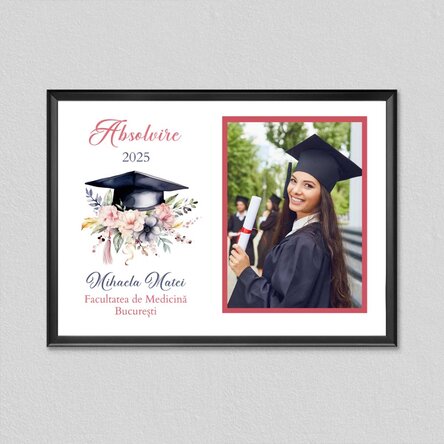 Tablou personalizat cu text și o poză - Absolvire