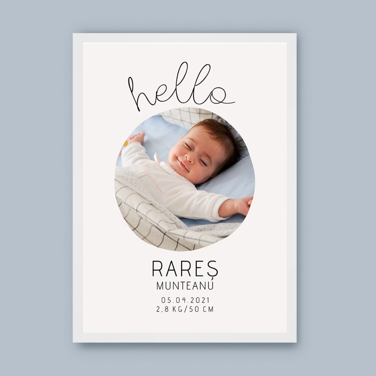 Tablou personalizat cu text și o poză - Hello to you