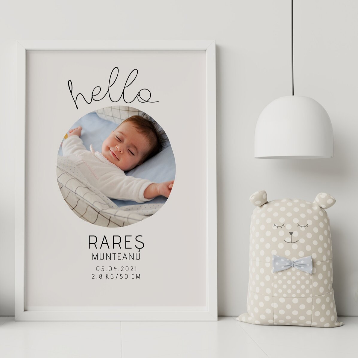 Tablou personalizat cu text și o poză - Hello to you