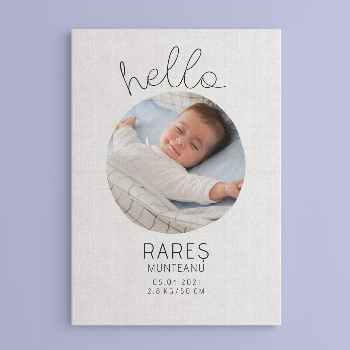 Tablou personalizat cu text și o poză - Hello to you