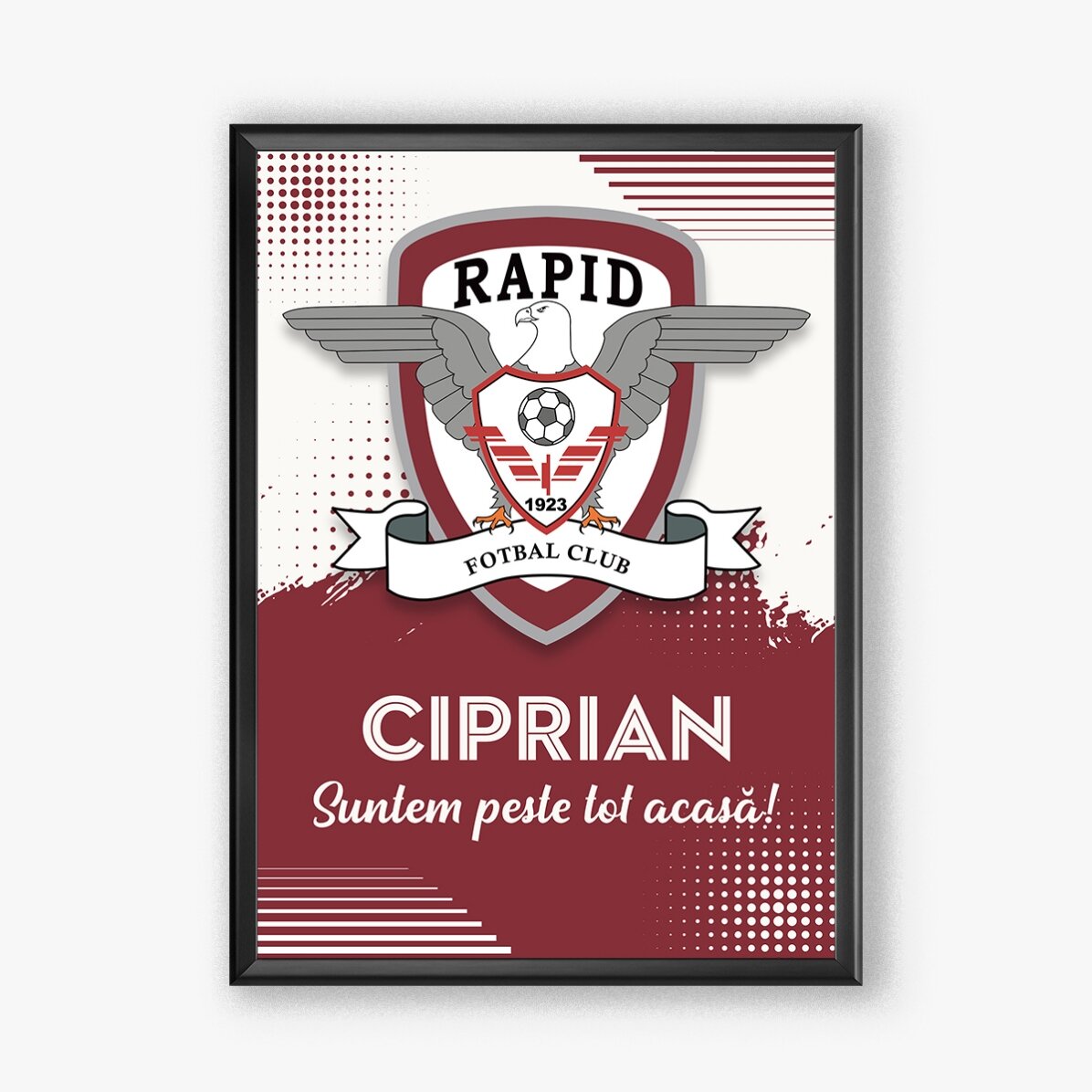 Tablou personalizat FC Rapid personalizat cu nume și mesaj