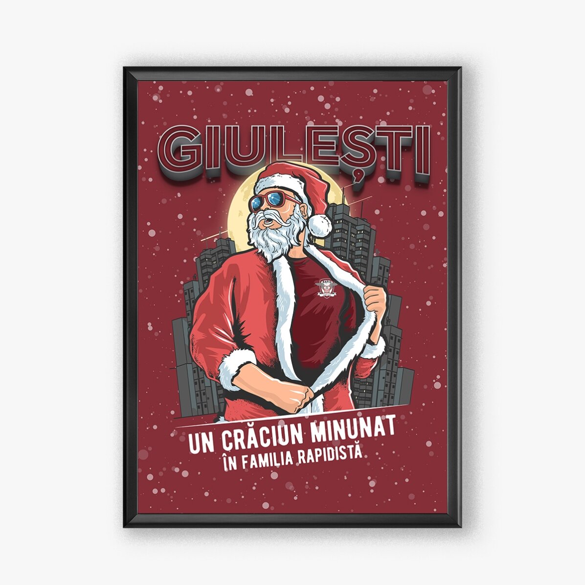 Tablou personalizat FC Rapid personalizat cu text - Moșul Rapidist