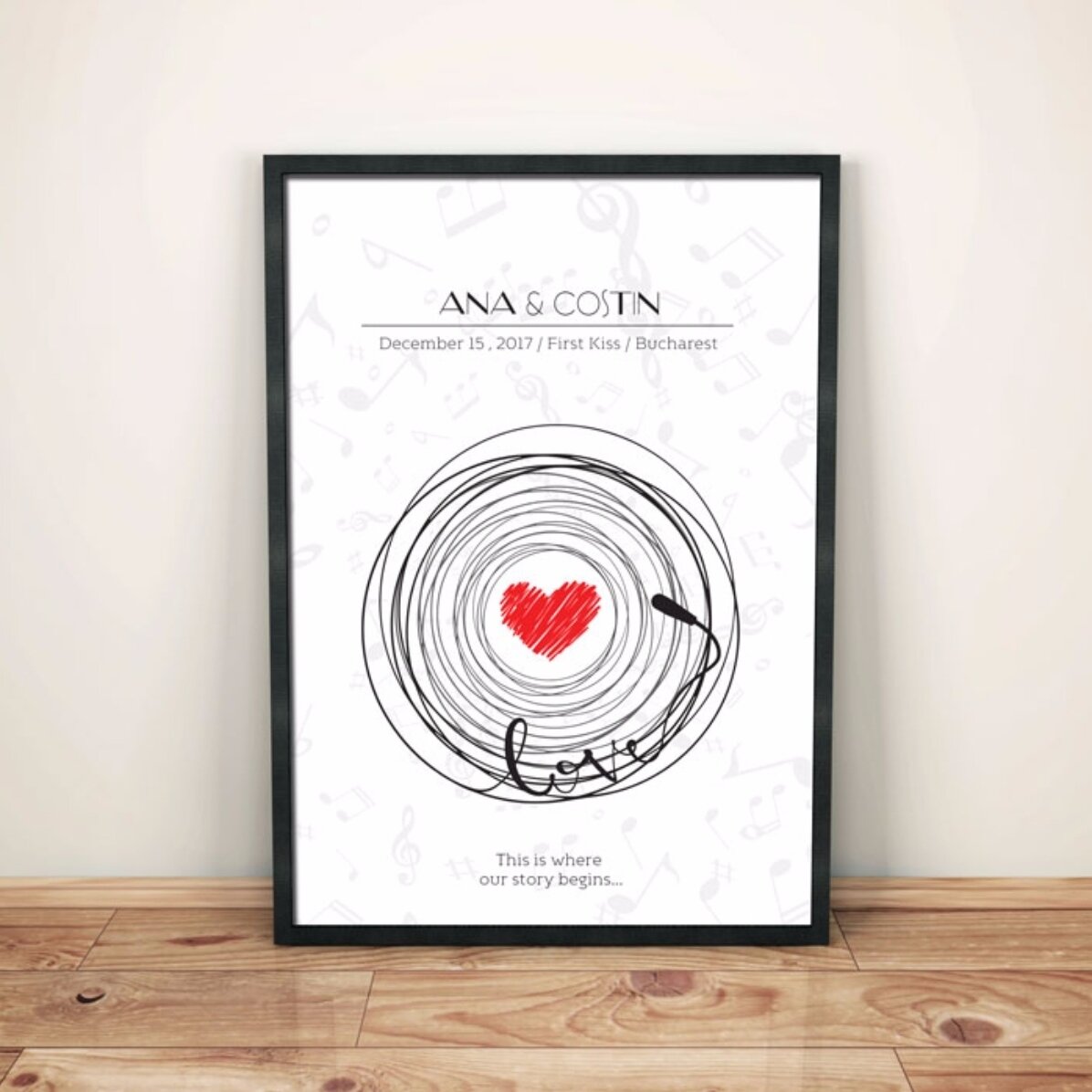 Tablou personalizat - muzică, dragoste, poveste