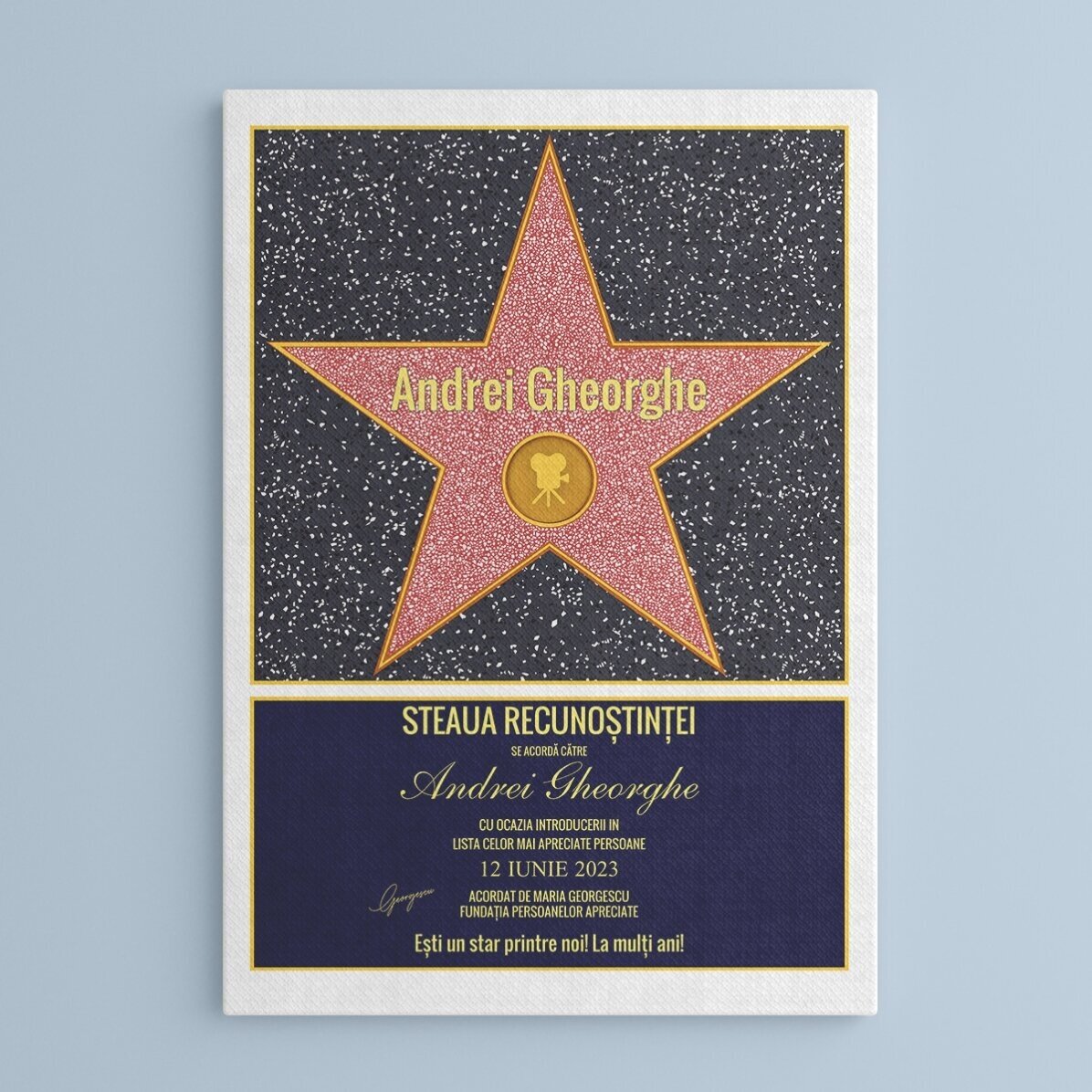 Tablou canvas personalizat - Steaua recunoștinței