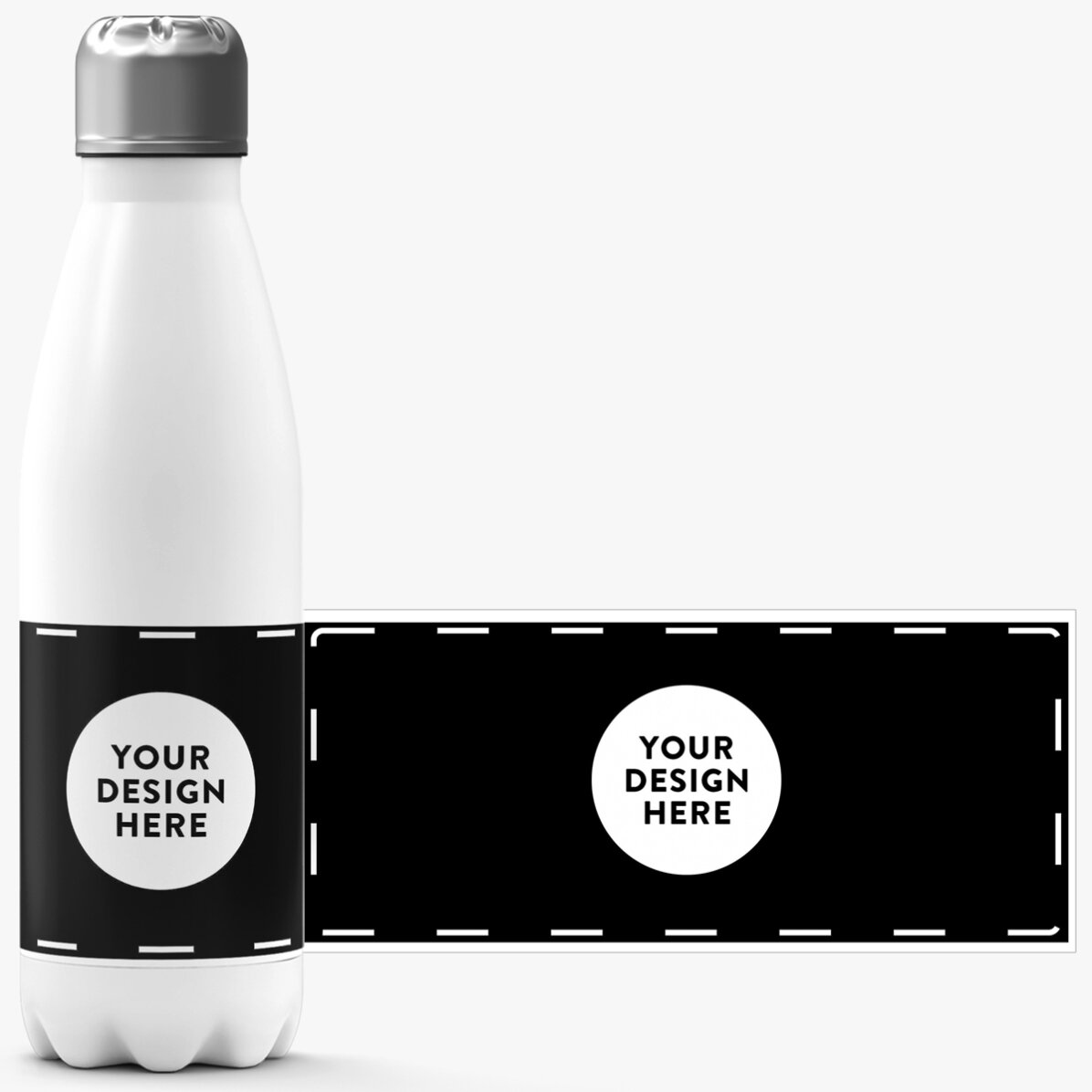 Termos cu bază albă personalizat cu grafica ta