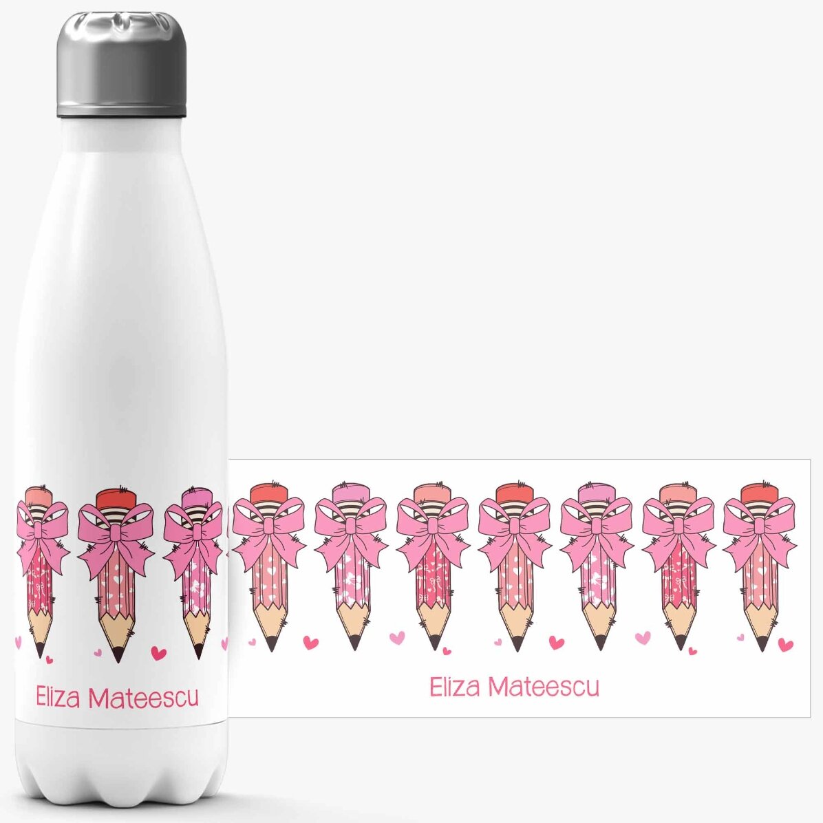 Termos cu bază albă personalizat cu mesaj - Creioane