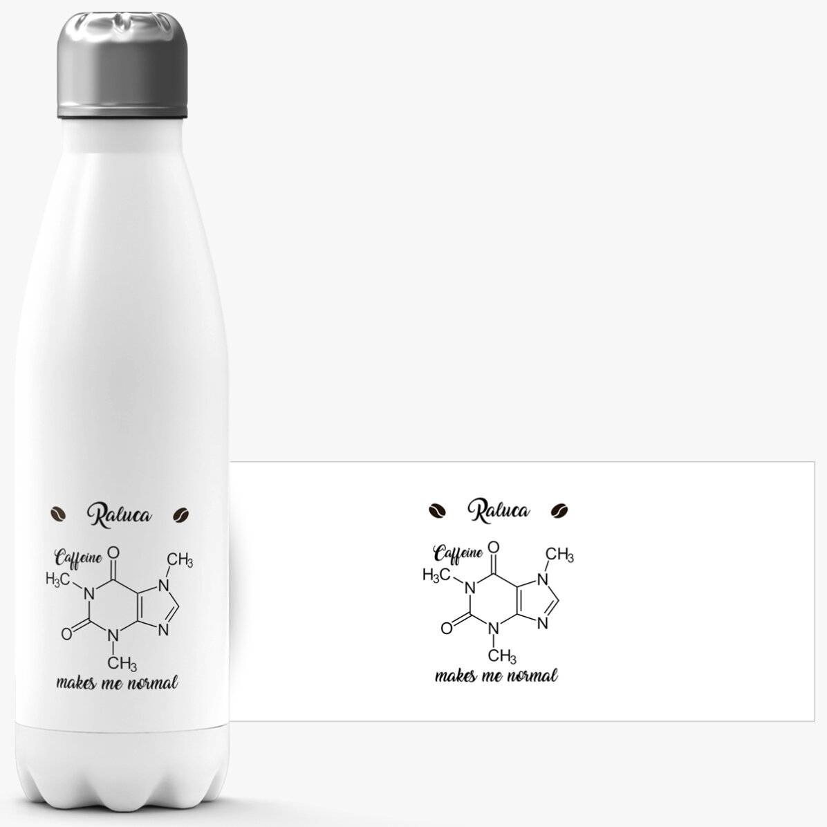 Termos cu bază albă personalizat cu nume - Chemistry
